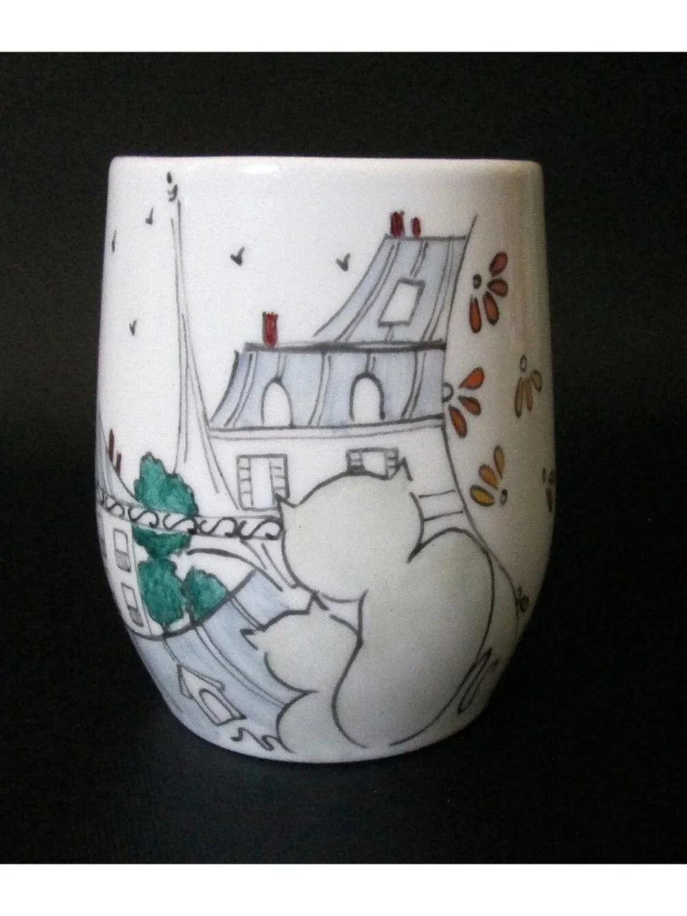Medard De Noblat Hand Painted Mug Ah! Jalouses Artist Cats In Paris Coffee Cup